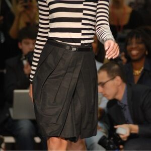 Sinclaire Designer Women's Black Cotton Blend A Line Skirt 10